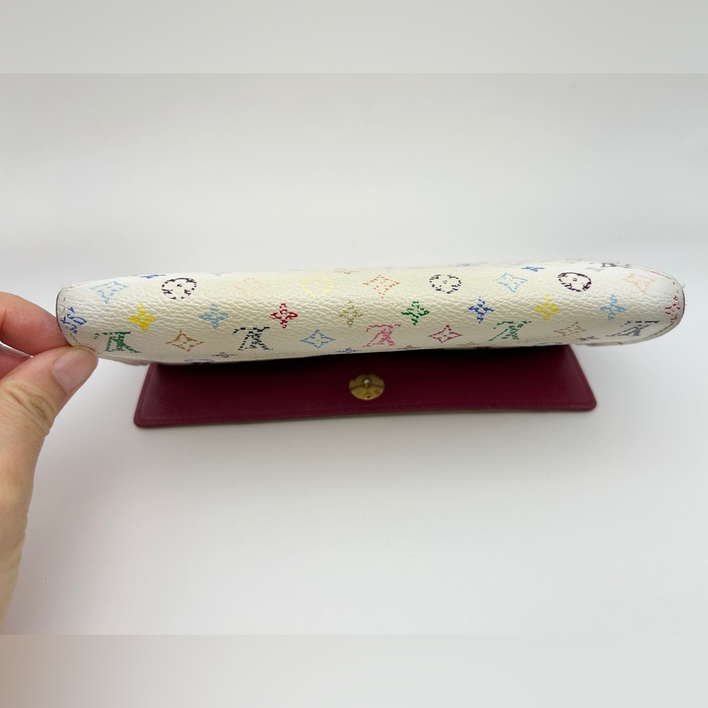 Louis Vuitton Monogram White Multicolor Takashi Murakami Sarah Wallet - Picture 12 of 16